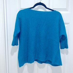 Garnet Hill Sweater Boatneck 100% cashmere sweater boxy oversized poncho S